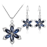 SET632 - Blue Floral Jewellery Set